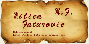 Milica Faturović vizit kartica